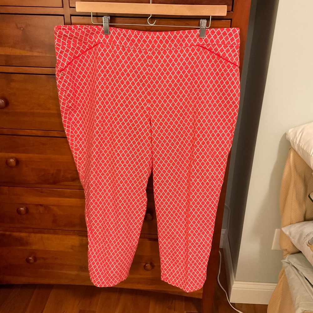 Dalia Coral Arabesque Pattern Pants 22W